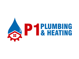 P1 Plumbing & Heating logo design - Freelancelogodesign.com