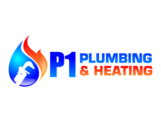 P1 Plumbing & Heating logo design - Freelancelogodesign.com