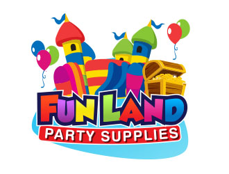 FUN LAND Party  Supplies  logo  design Freelancelogodesign com