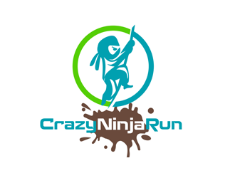 Crazy Ninja Run logo design by megalogos