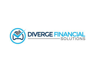Diverge Financial Solutions, Diverge Solutions, Inc. Diverge, Inc. logo design by pixalrahul