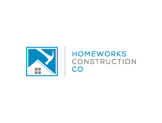 Homeworks Construction Co logo design by pencilhand