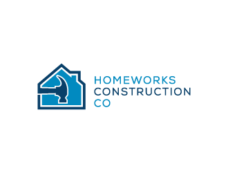 Homeworks Construction Co logo design by pencilhand