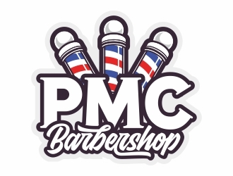 PMC barbershop  logo design by Ibrahim