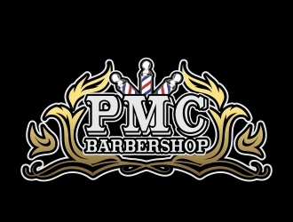 PMC barbershop  logo design by alfais