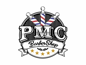 PMC barbershop  logo design by alfais