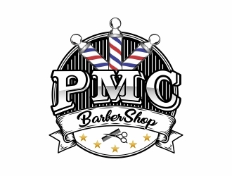 PMC barbershop  logo design by alfais