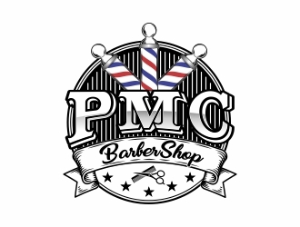 PMC barbershop  logo design by alfais