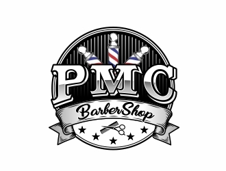 PMC barbershop  logo design by alfais