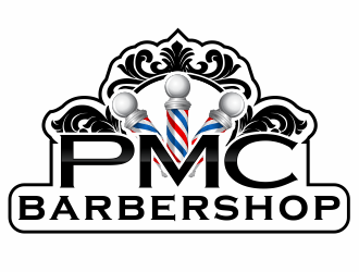 PMC barbershop  logo design by agus