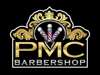 PMC barbershop  logo design by agus