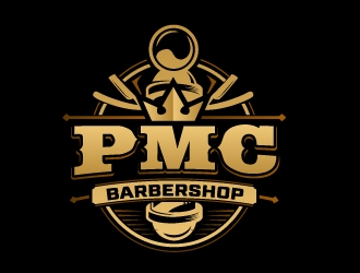 PMC barbershop  logo design by jaize