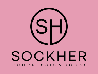 sockHer Compression Socks logo design by ubai popi