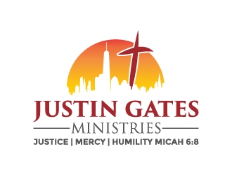Justin Gates Ministries    Justice | Mercy | Humility   Micah 6:8 logo design by aryamaity
