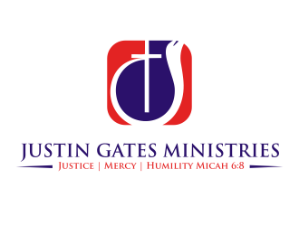 Justin Gates Ministries    Justice | Mercy | Humility   Micah 6:8 logo design by aldesign