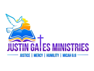 Justin Gates Ministries    Justice | Mercy | Humility   Micah 6:8 logo design by uttam