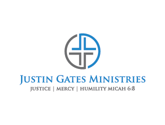 Justin Gates Ministries    Justice | Mercy | Humility   Micah 6:8 logo design by mhala