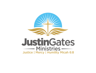 Justin Gates Ministries    Justice | Mercy | Humility   Micah 6:8 logo design by YONK