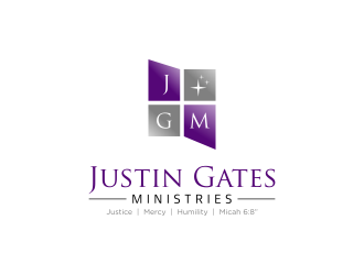 Justin Gates Ministries    Justice | Mercy | Humility   Micah 6:8 logo design by Ganyu