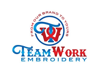TeamWork Embroidery logo design concepts #23