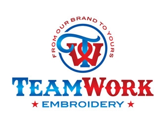 TeamWork Embroidery logo design concepts #1