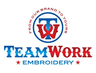 TeamWork Embroidery logo design concepts #3