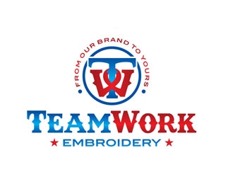 TeamWork Embroidery logo design concepts #6
