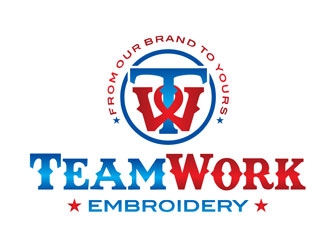 TeamWork Embroidery logo design concepts #7