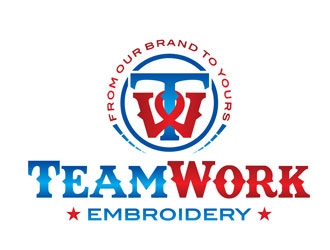 TeamWork Embroidery logo design concepts #8