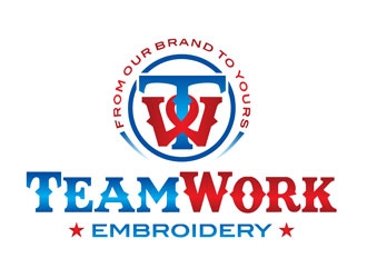 TeamWork Embroidery logo design concepts #9