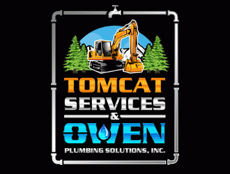 TomCat Services & Owen Plumbing Solutions, Inc. logo design by Bananalicious