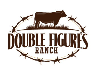 Double Figures Ranch logo design by ElonStark