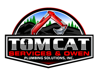 TomCat Services & Owen Plumbing Solutions, Inc. logo design by LucidSketch