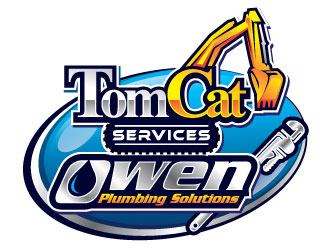 TomCat Services & Owen Plumbing Solutions, Inc. logo design by REDCROW