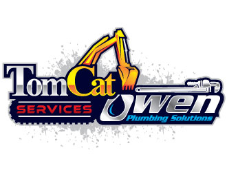 TomCat Services & Owen Plumbing Solutions, Inc. logo design by REDCROW