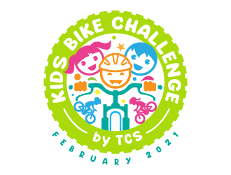 Kids Bike Challenge by TCS                (by TCS small and superscript) logo design by jaize