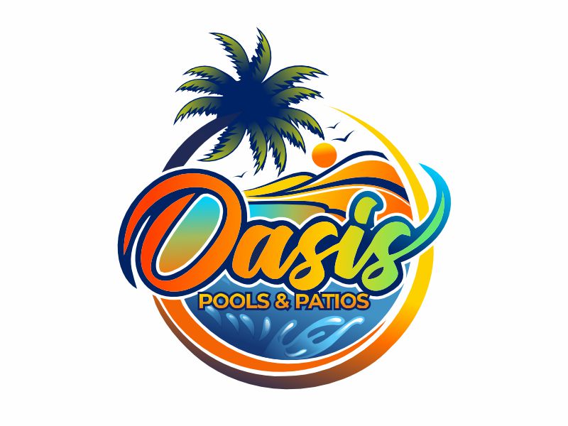 Oasis Pools & Patios logo design by Girly