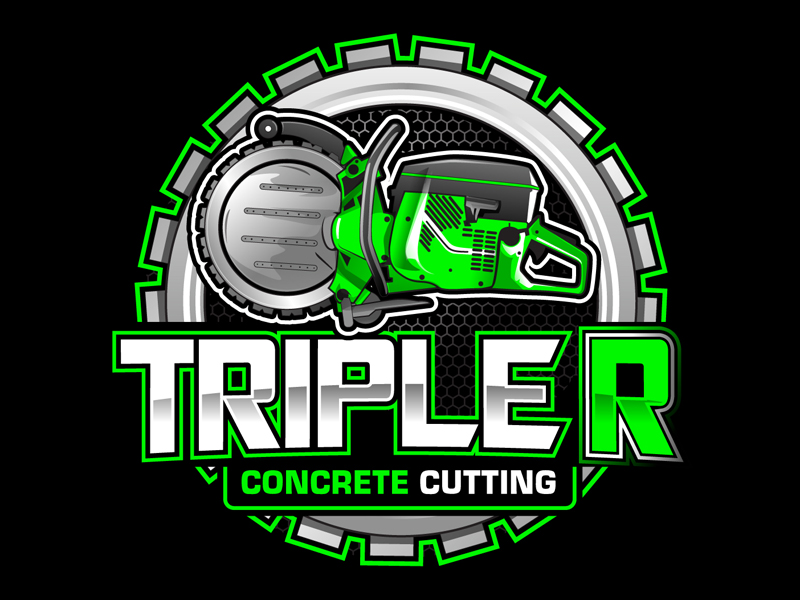 Triple R Concrete Cutting logo design by DreamLogoDesign