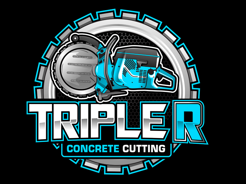 Triple R Concrete Cutting logo design by DreamLogoDesign