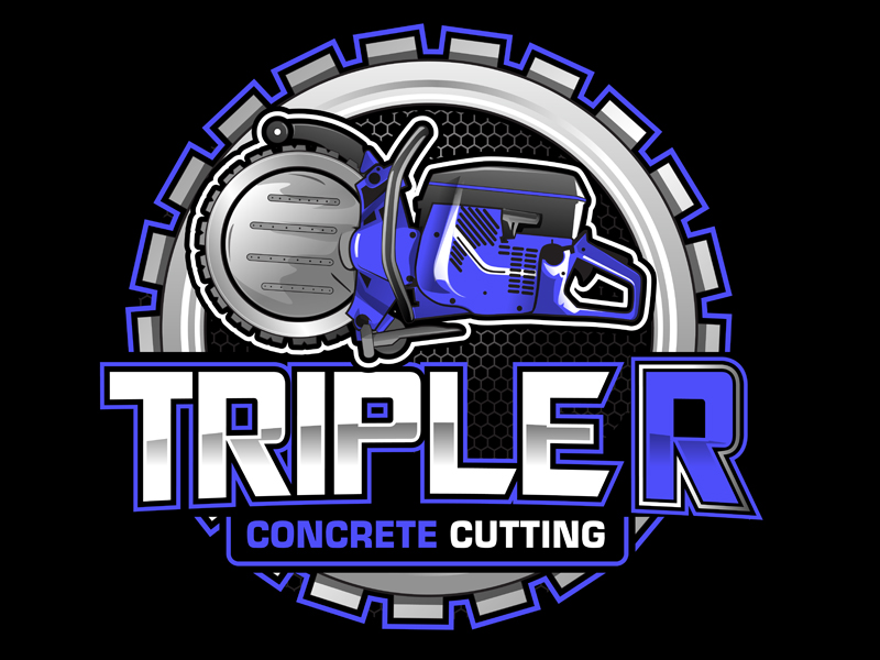 Triple R Concrete Cutting logo design by DreamLogoDesign