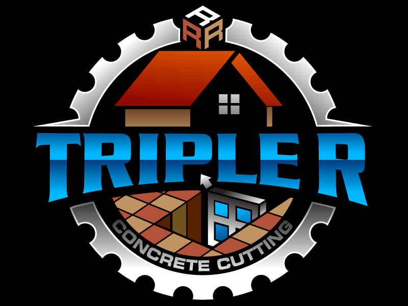 Triple R Concrete Cutting logo design by Suvendu