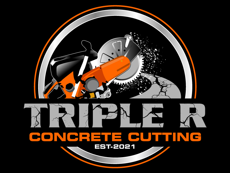 Triple R Concrete Cutting logo design by Suvendu