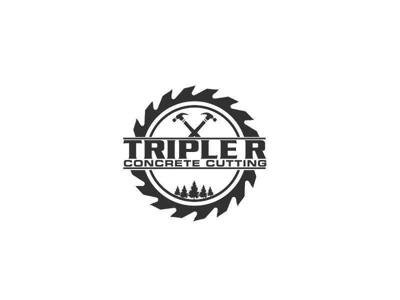 Triple R Concrete Cutting logo design by ElonStark