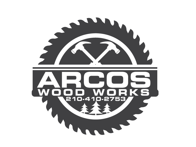 Arcos Wood Works  210-410-2753 logo design by ElonStark