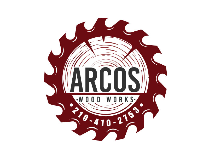 Arcos Wood Works  210-410-2753 logo design by usashi