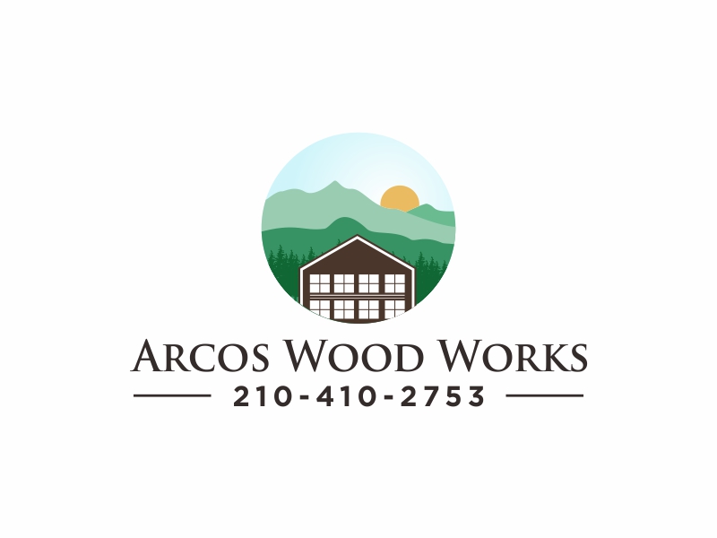 Arcos Wood Works  210-410-2753 logo design by Greenlight
