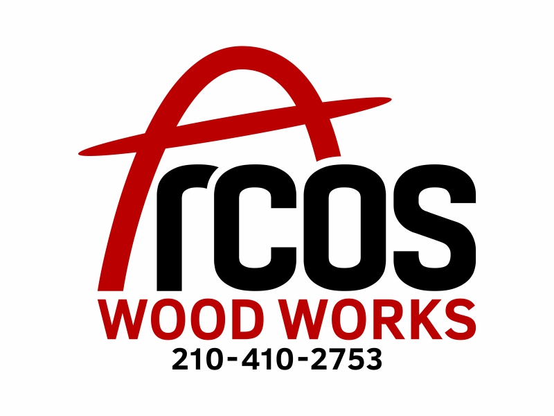 Arcos Wood Works  210-410-2753 logo design by FriZign