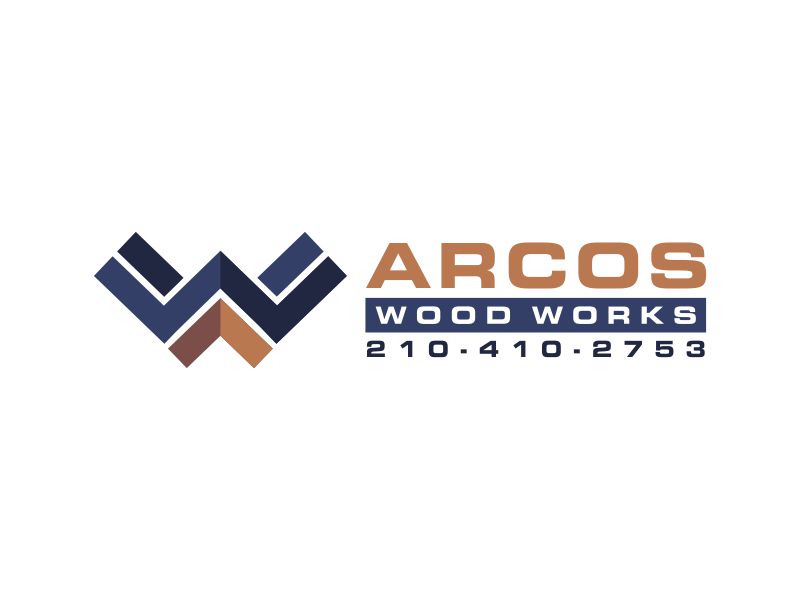 Arcos Wood Works  210-410-2753 logo design by bismillah