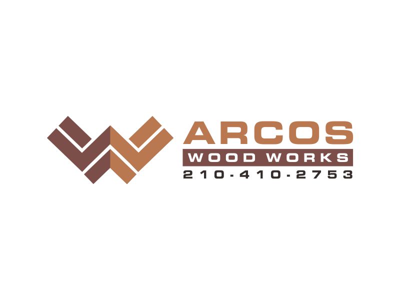 Arcos Wood Works  210-410-2753 logo design by bismillah