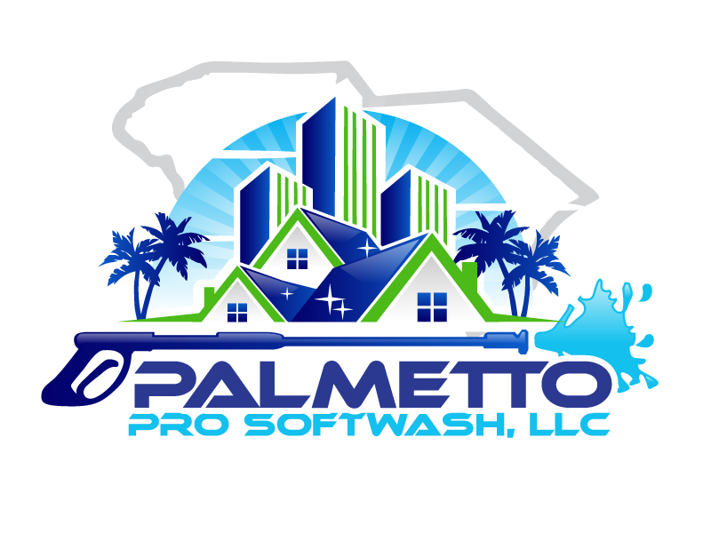 Palmetto Pro SoftWash, LLC logo design by ElonStark